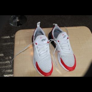 Cam Houston: White and red Nike Air Max 270 Men's